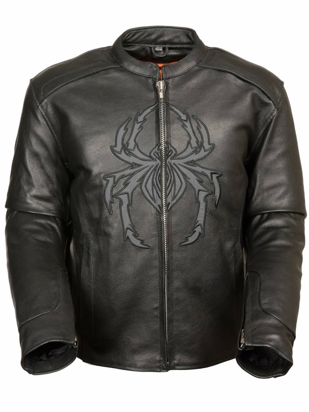 Milwaukee Leather Mens Moto Jacket Black Spider Embossed removable liner XL EUC